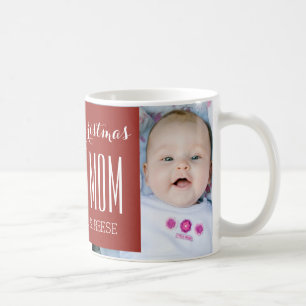 Custom Photo Best Mum Christmas Mug Red