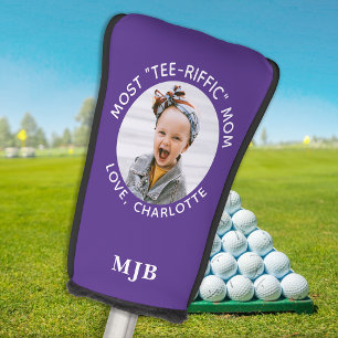 Custom Photo Best Mum Ever Purple White Golf Head Cover