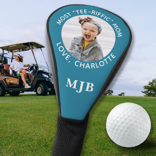 Custom Photo Best Mum Ever Teal White Golf Head Cover