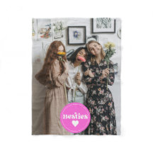 custom photo besties friends retro typography pink