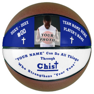 Custom Photo Bible Verse Basketball, Personalised Basketball