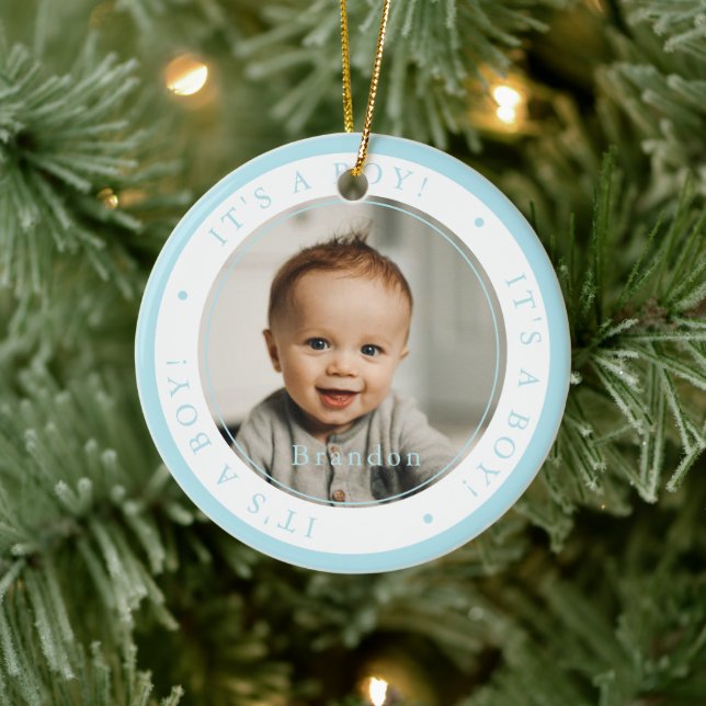 Custom photo birth boy occasion simple ceramic tree decoration (Tree)