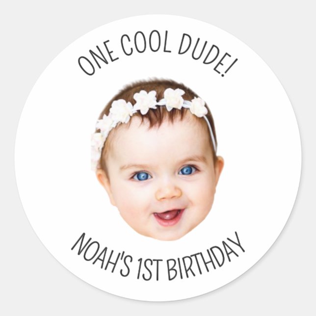 Custom Photo Birthday for Gift Bachelorette Party  Classic Round Sticker (Front)