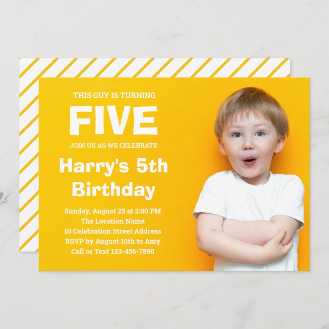Custom Photo Birthday Invitation (Front/Back)