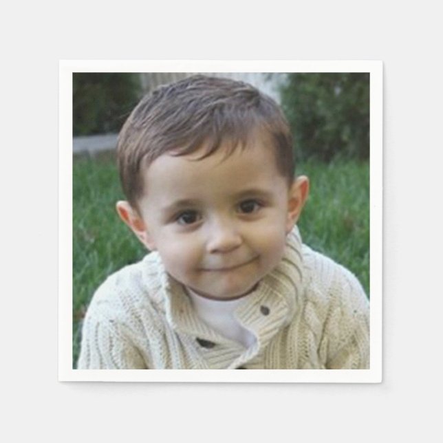 Custom Photo Birthday Paper Napkin (Front)