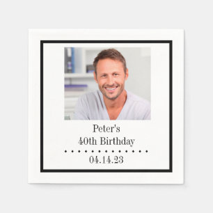 Custom Photo Birthday Paper Napkin