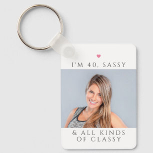 Custom Photo Birthday Party Favors for Women Key Ring