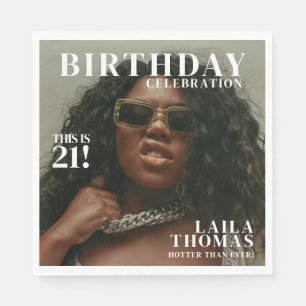 Custom Photo Birthday Party Magazine Cover  Napkin