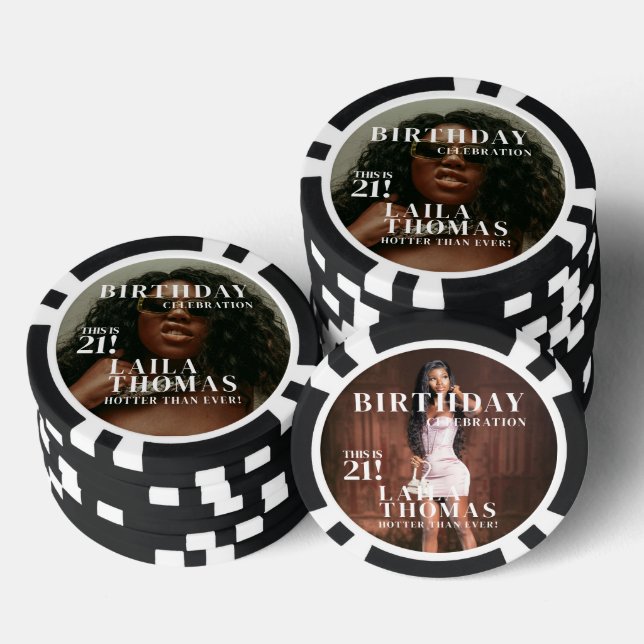 Custom Photo Birthday Party Magazine Cover  Poker Chips (Stack)