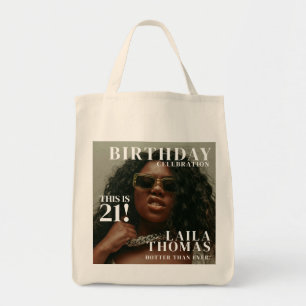 Custom Photo Birthday Party Magazine Cover  Tote Bag