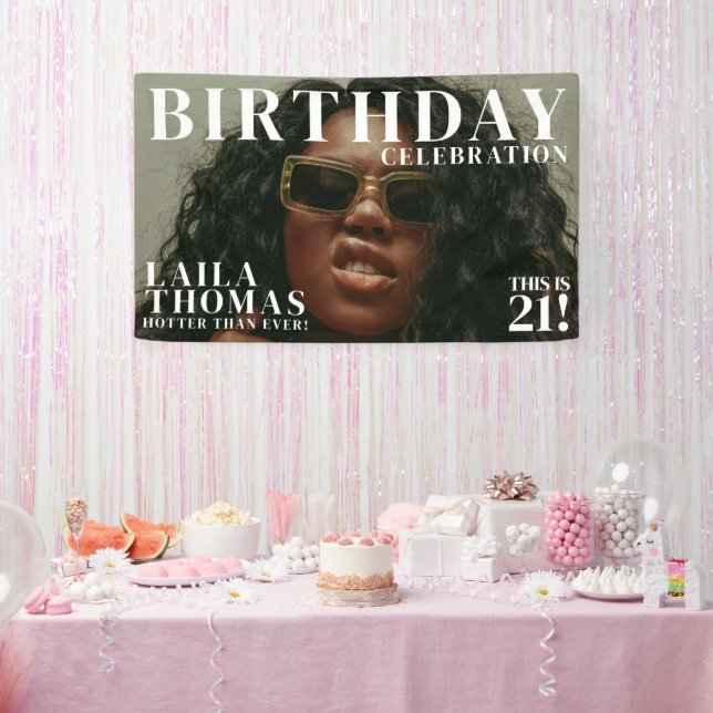 Custom Photo Birthday Party Magazine Cover Welcome Banner (Party)