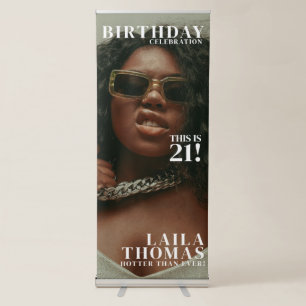 Custom Photo Birthday Party Magazine Cover Welcome Retractable Banner