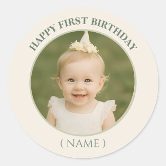 Custom Photo Birthday Sticker - Personalised Happy