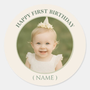 Custom Photo Birthday Sticker - Personalized Happy