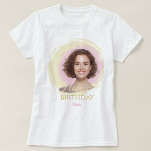 Custom Photo Birthday T-Shirt Personalised Birth