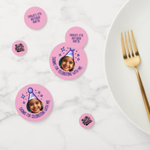 Custom Photo Birthday Thanks Party Hat Favours Confetti
