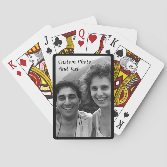 Custom Photo Black Frame Playing Cards (Back)