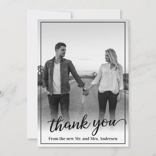 Custom Photo Black Frame Thank You (Front)