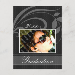 Custom Photo Black Graduation Announcement