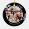 Custom Photo Black Snowflake Circle Ornament