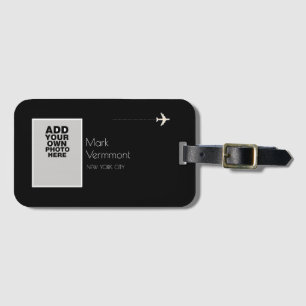 custom-photo black travel luggage tag