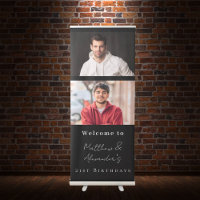 Custom photo black white friends birthday welcome