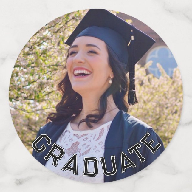 Custom Photo Black White Graduation Party Table Confetti (Large Front)