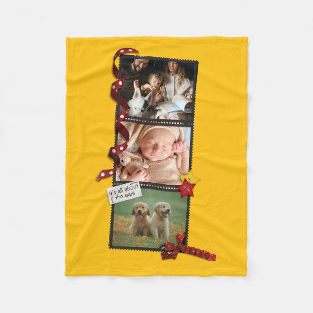 Custom Photo Blanket Collage, Picture Blanket (Front)
