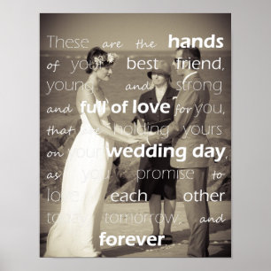 Custom Photo Blessing of the Hands Wedding Quote Poster