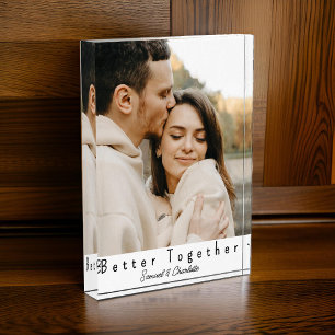 Custom Photo Block Better Together Wedding Gift 