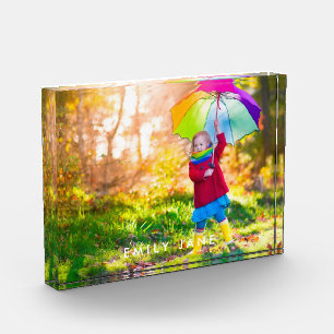 Custom Photo Block   White Text Overlay