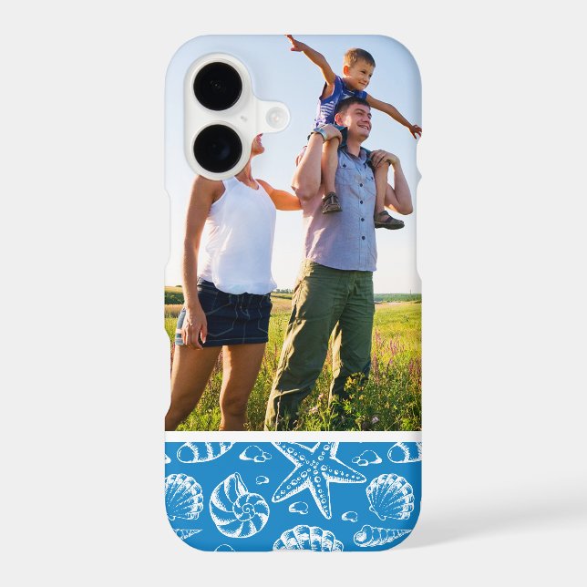 Custom Photo Blue Beach Pattern (Back)