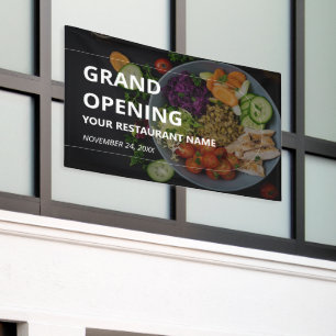 Custom Photo Bold Restaurant Grand Opening Banner