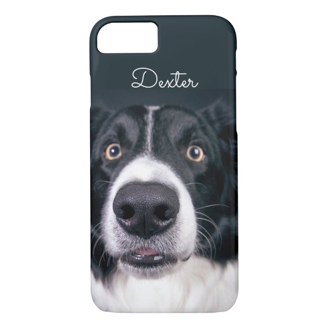 Custom Photo Border Collie Dog Face Case-Mate iPhone Case (Back)