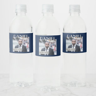 Custom Photo Bottle Label, Birthday Magazine Cover Water Bottle Label