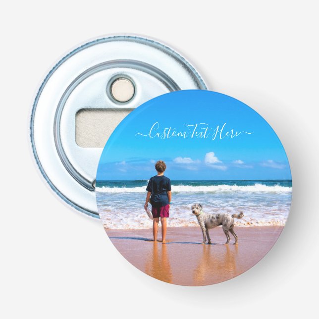 Custom Photo Bottle Opener Your Photos and Text (Front)