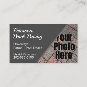Custom Photo Brick Paving Driveway Construction Business Card