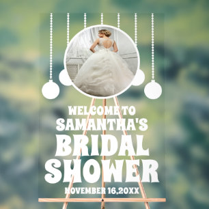 Custom Photo Bridal Shower Welcome Acrylic Sign