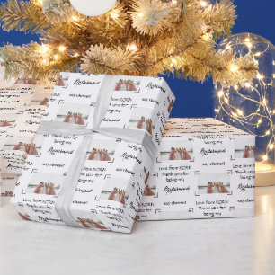 Custom Photo Bride & Bridesmaids In The Blue Gown Wrapping Paper