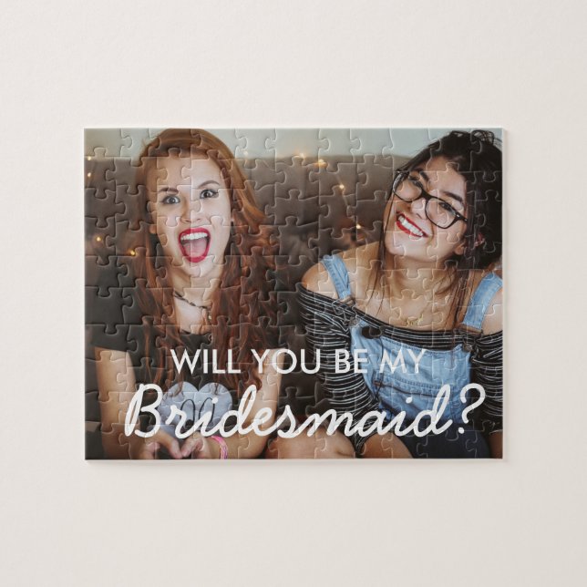 Custom Photo Bridesmaid Proposal Puzzle Gift (Horizontal)