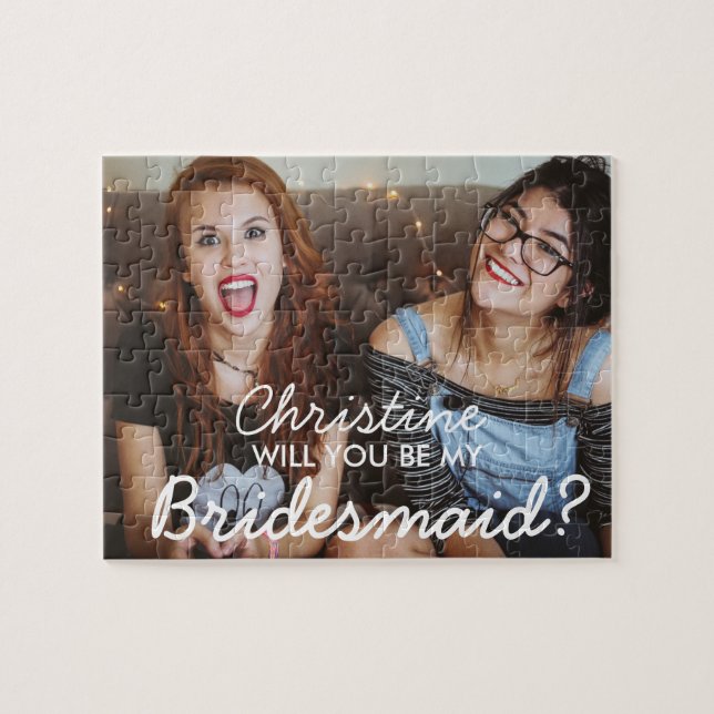 Custom Photo Bridesmaid Proposal Puzzle Gift (Horizontal)