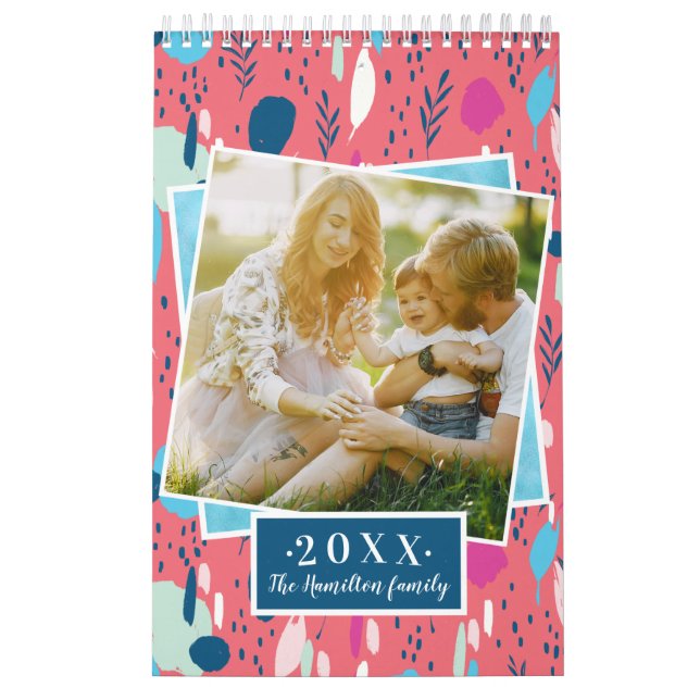 Custom Photo Bright Colours 2022 Family Calendar (Cover)