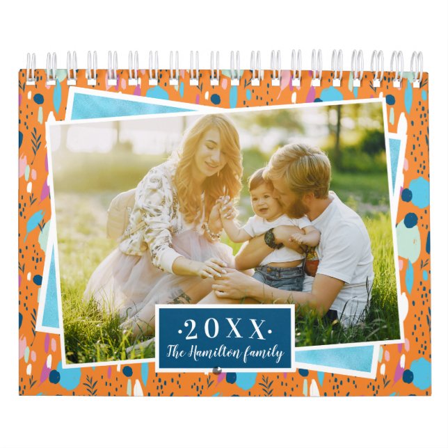 Custom Photo Bright Colours 2022 Family Calendar (Cover)
