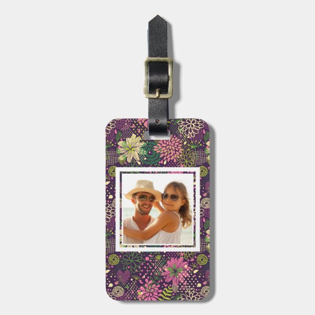 Custom Photo Bright pattern Luggage Tag (Front Vertical)