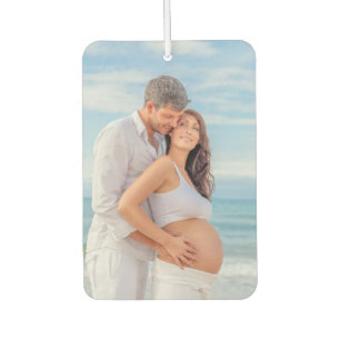Custom Photo Bump on Board Blue Wood Car Air Freshener