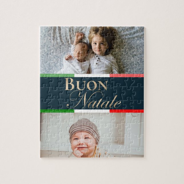 Custom Photo Buon Natale Italian Christmas Jigsaw Puzzle (Vertical)
