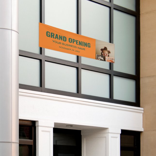 Custom Photo Business Grand Opening Marketing Banner (Outside Building)