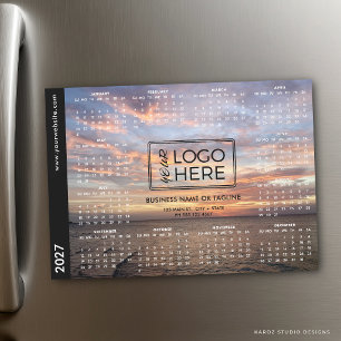 Custom Photo Business Logo 2027 Magnetic Calendar