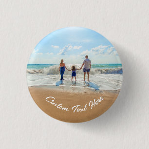 Custom Photo Button Gift with Your Photos and Text