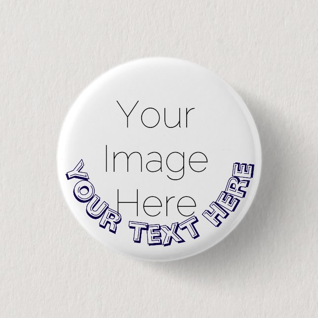 Custom Photo Button Pin – Personalized text Badge (Front)